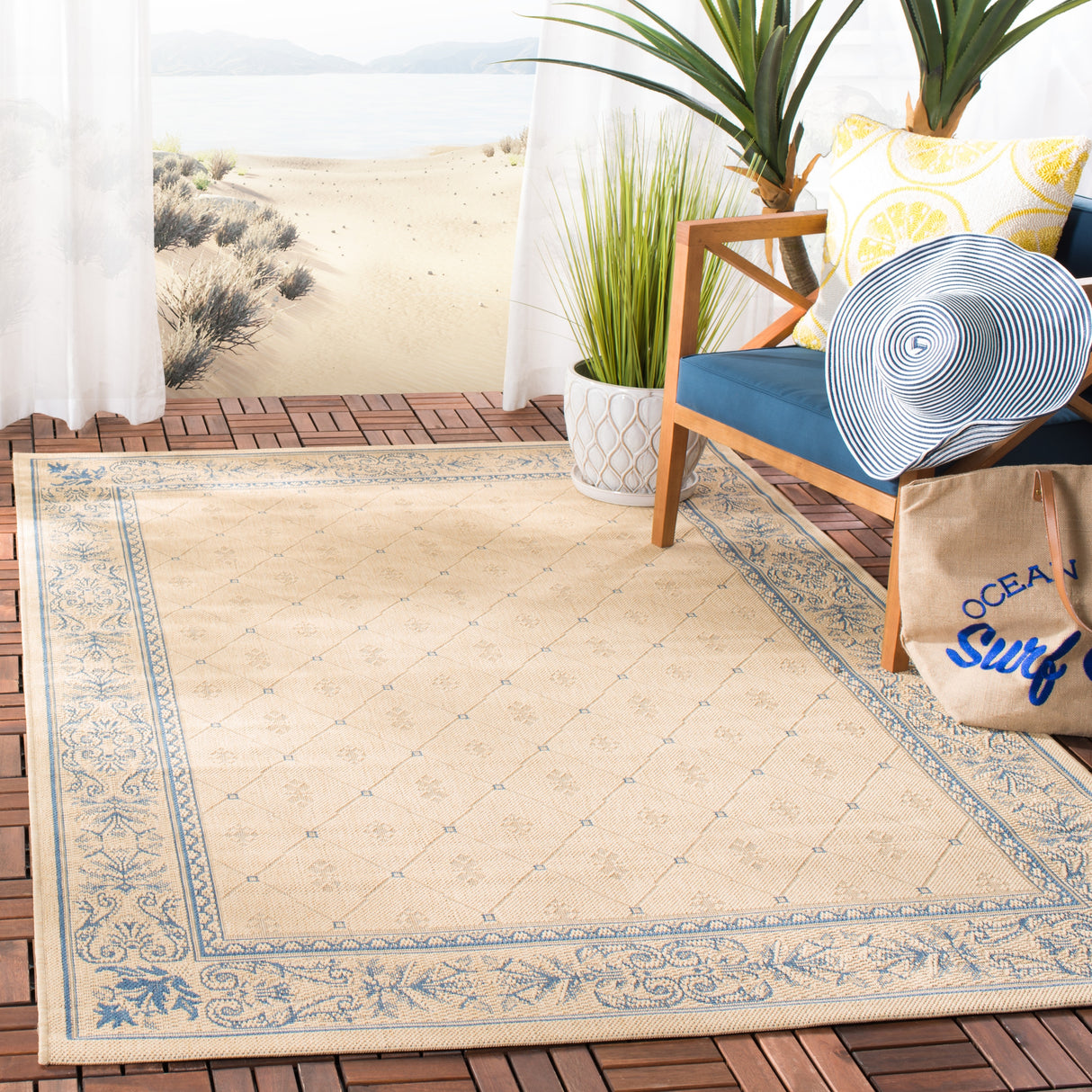 SAFAVIEH Courtyard Hendrina Indoor/ Outdoor Waterproof Patio Backyard Rug