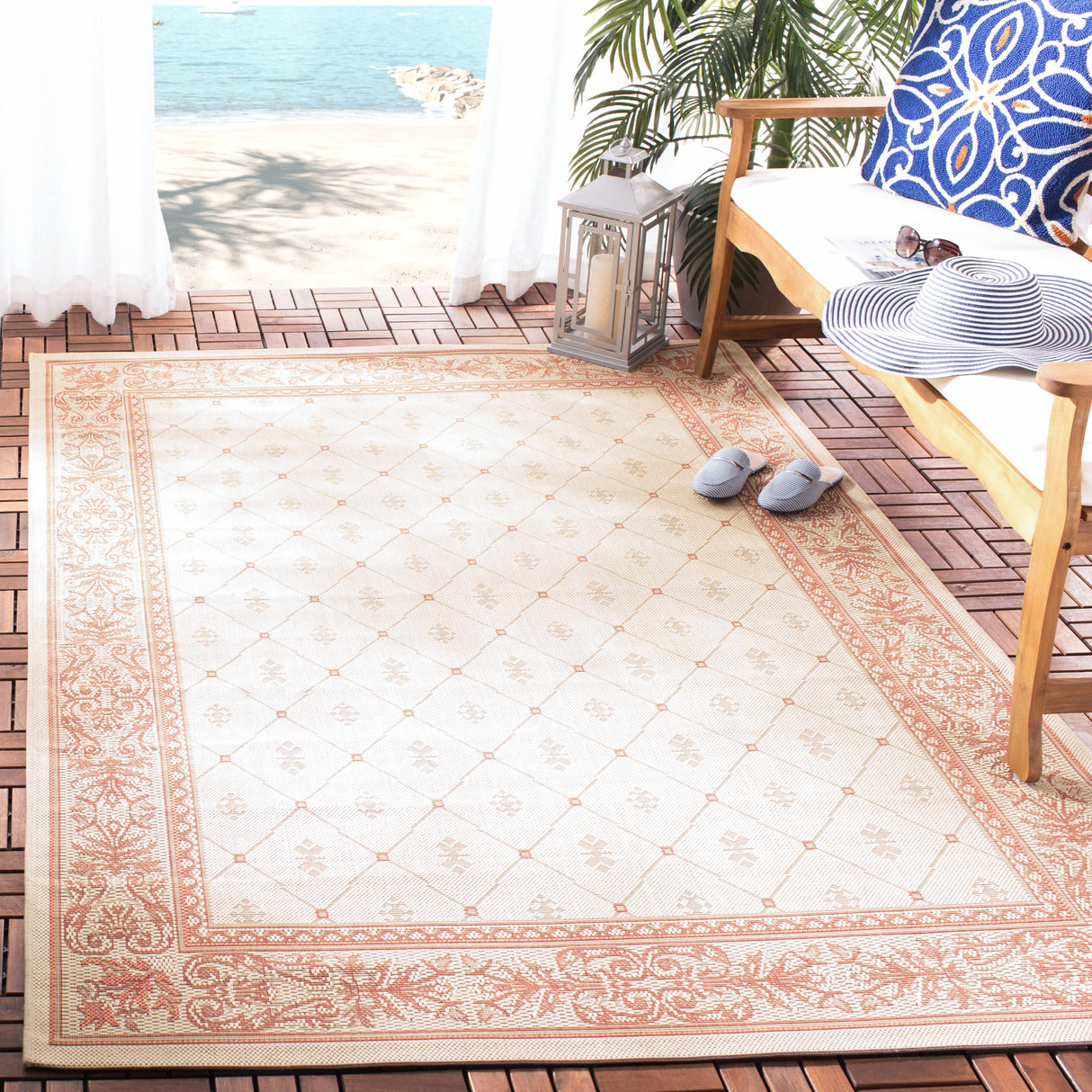 SAFAVIEH Courtyard Hendrina Indoor/ Outdoor Waterproof Patio Backyard Rug