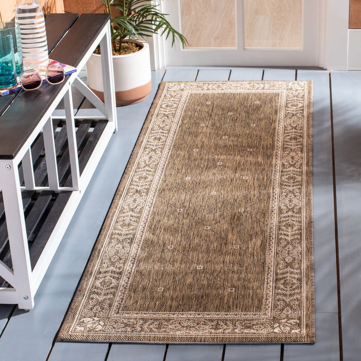 SAFAVIEH Courtyard Hendrina Indoor/ Outdoor Waterproof Patio Backyard Rug