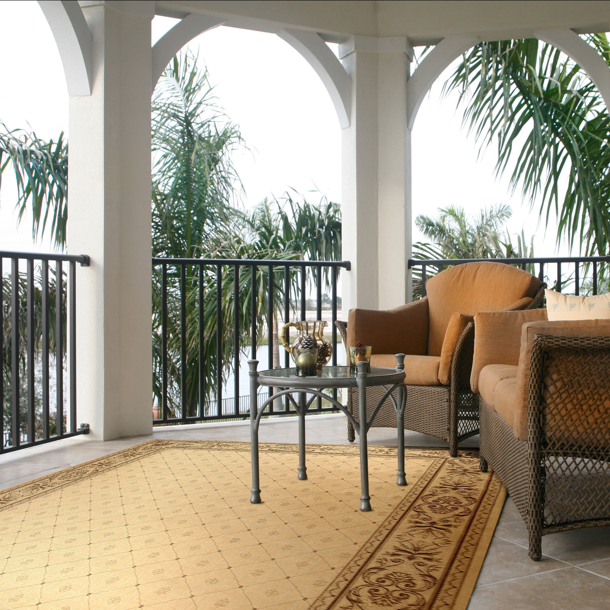 SAFAVIEH Courtyard Hendrina Indoor/ Outdoor Waterproof Patio Backyard Rug