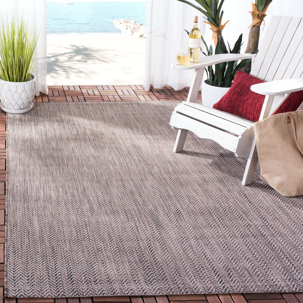 SAFAVIEH Courtyard Ilmur Indoor/ Outdoor Waterproof Patio Backyard Rug