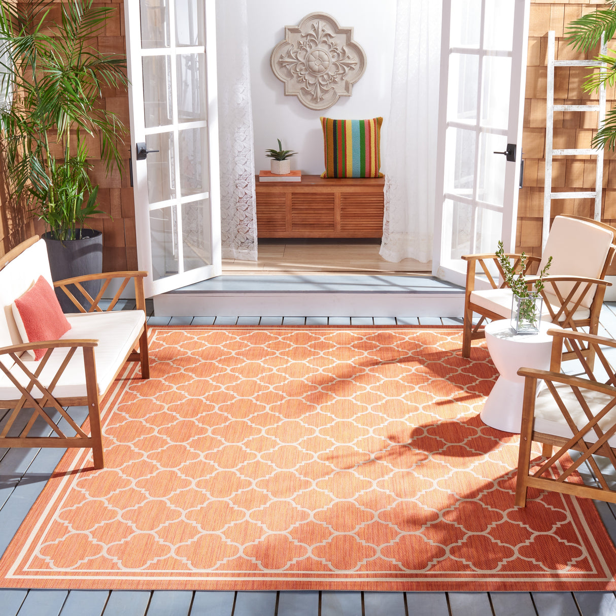 SAFAVIEH Courtyard Kristelle Indoor/ Outdoor Waterproof Patio Backyard Rug