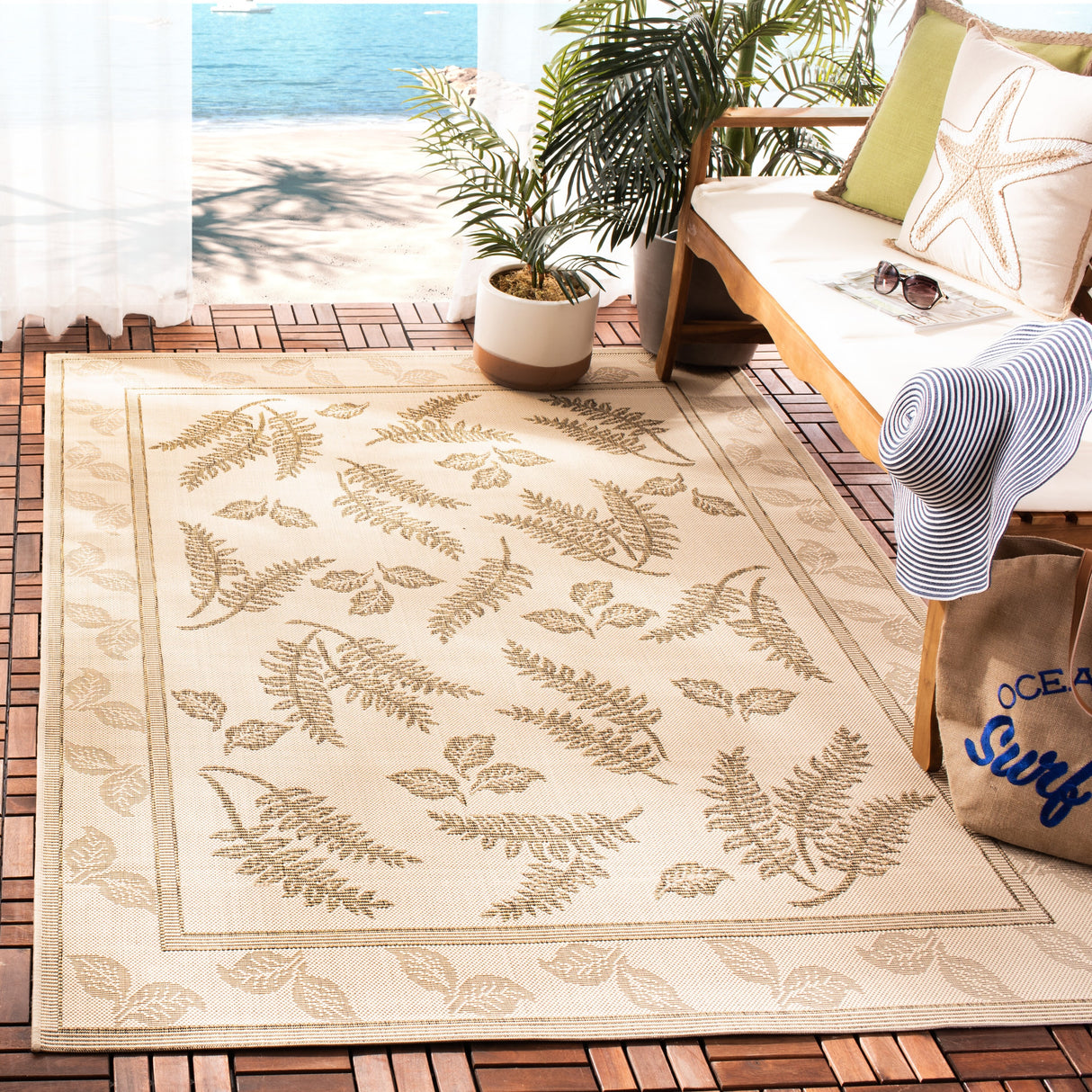 SAFAVIEH Courtyard Layal Indoor/ Outdoor Waterproof Patio Backyard Rug