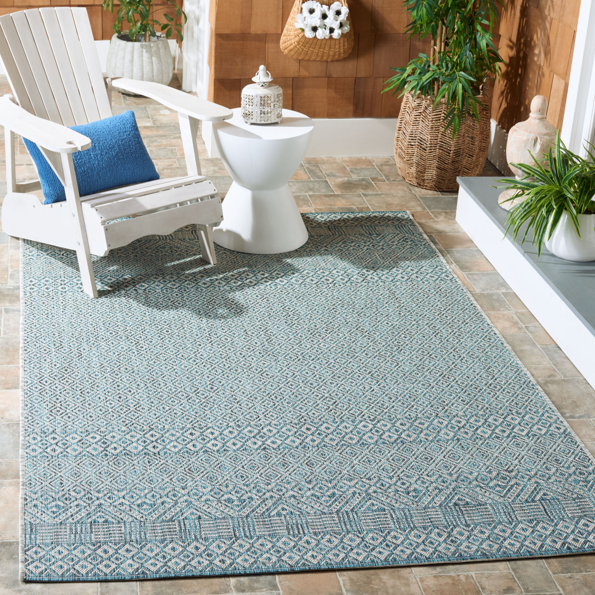 SAFAVIEH Courtyard Leonara Indoor/Outdoor Waterproof Patio Backyard Rug