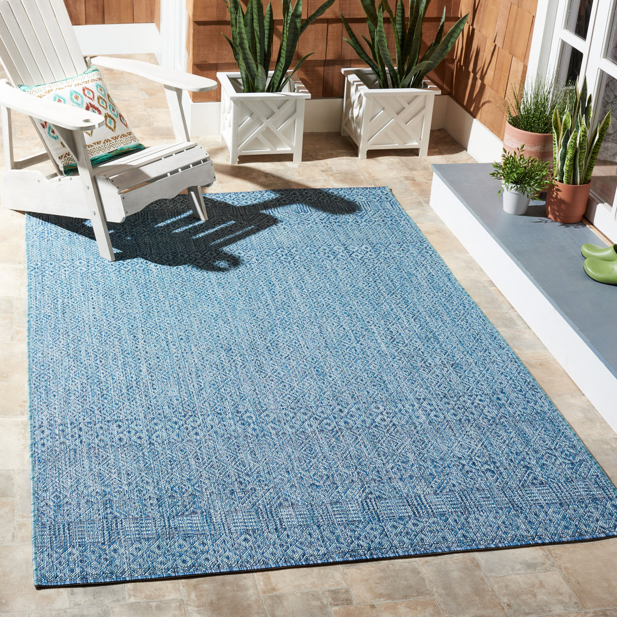 SAFAVIEH Courtyard Leonara Indoor/Outdoor Waterproof Patio Backyard Rug