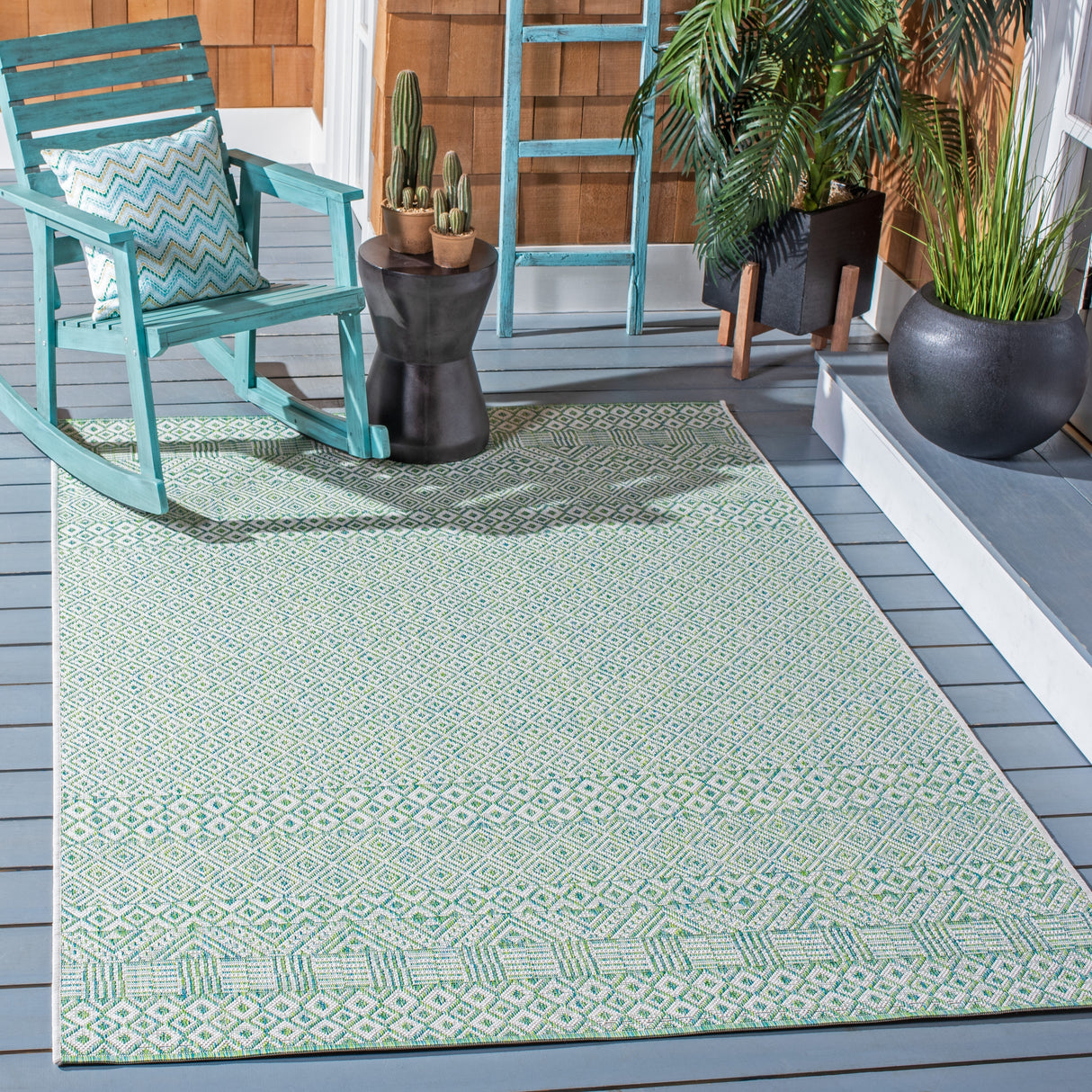 SAFAVIEH Courtyard Leonara Indoor/Outdoor Waterproof Patio Backyard Rug