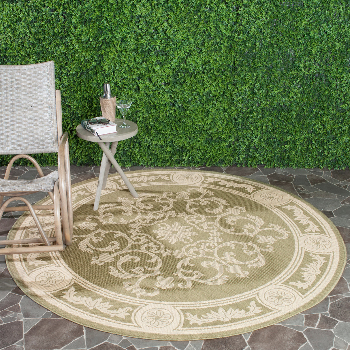 SAFAVIEH Courtyard Lineke Indoor/ Outdoor Waterproof Patio Backyard Rug