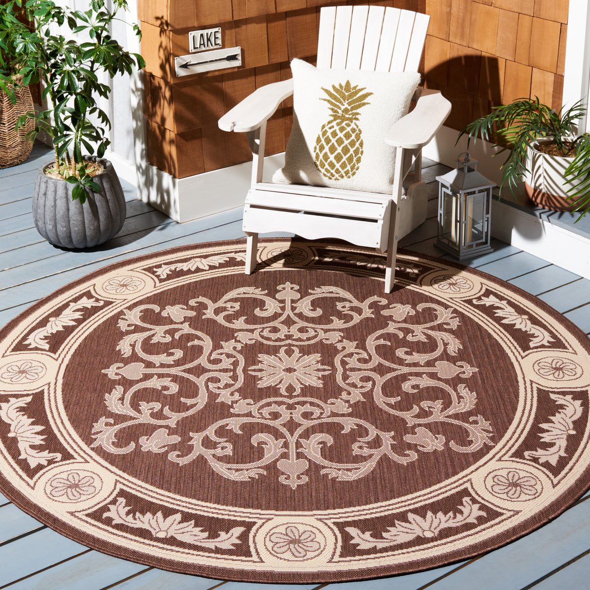 SAFAVIEH Courtyard Lineke Indoor/ Outdoor Waterproof Patio Backyard Rug