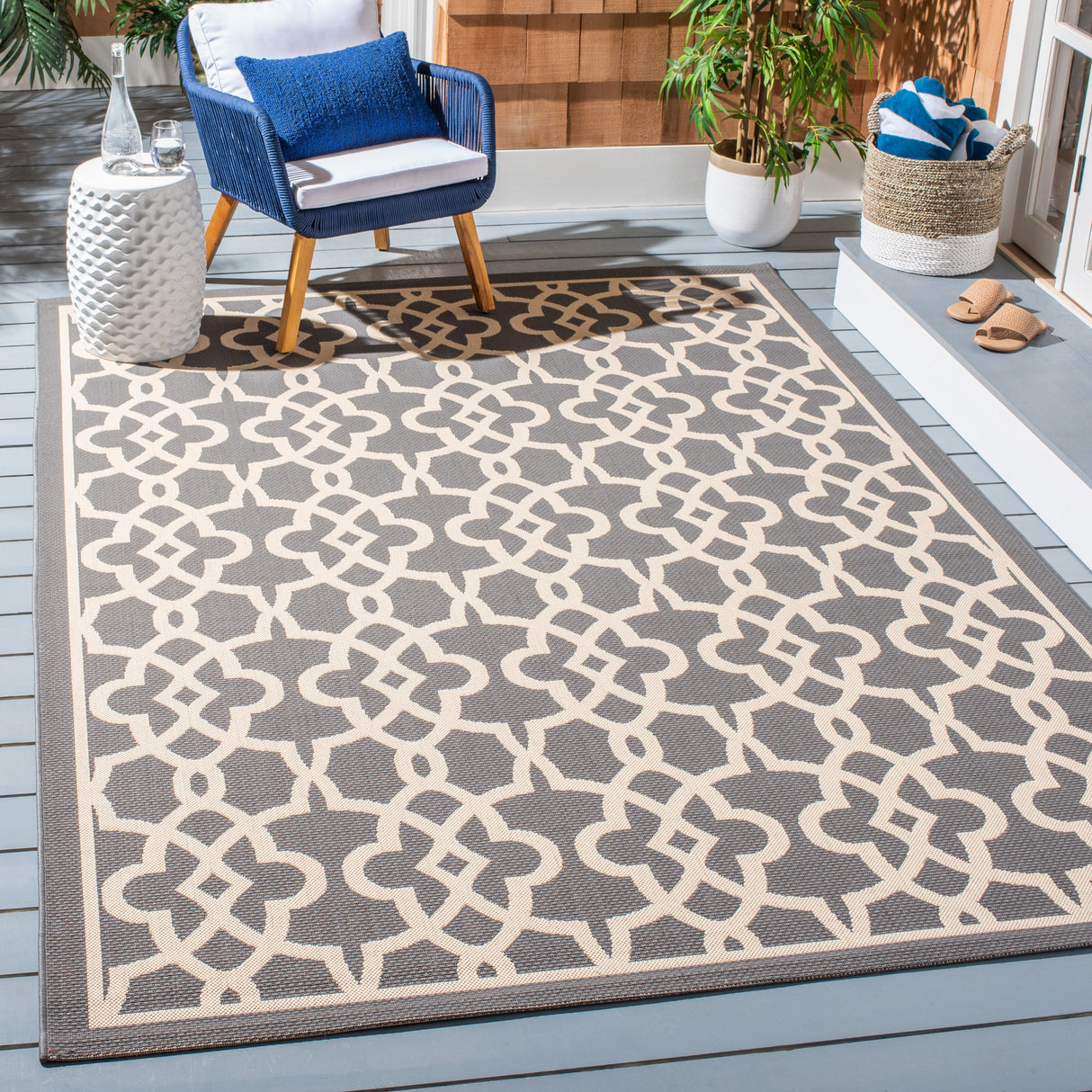 SAFAVIEH Courtyard Marline Indoor/ Outdoor Waterproof Patio Backyard Rug