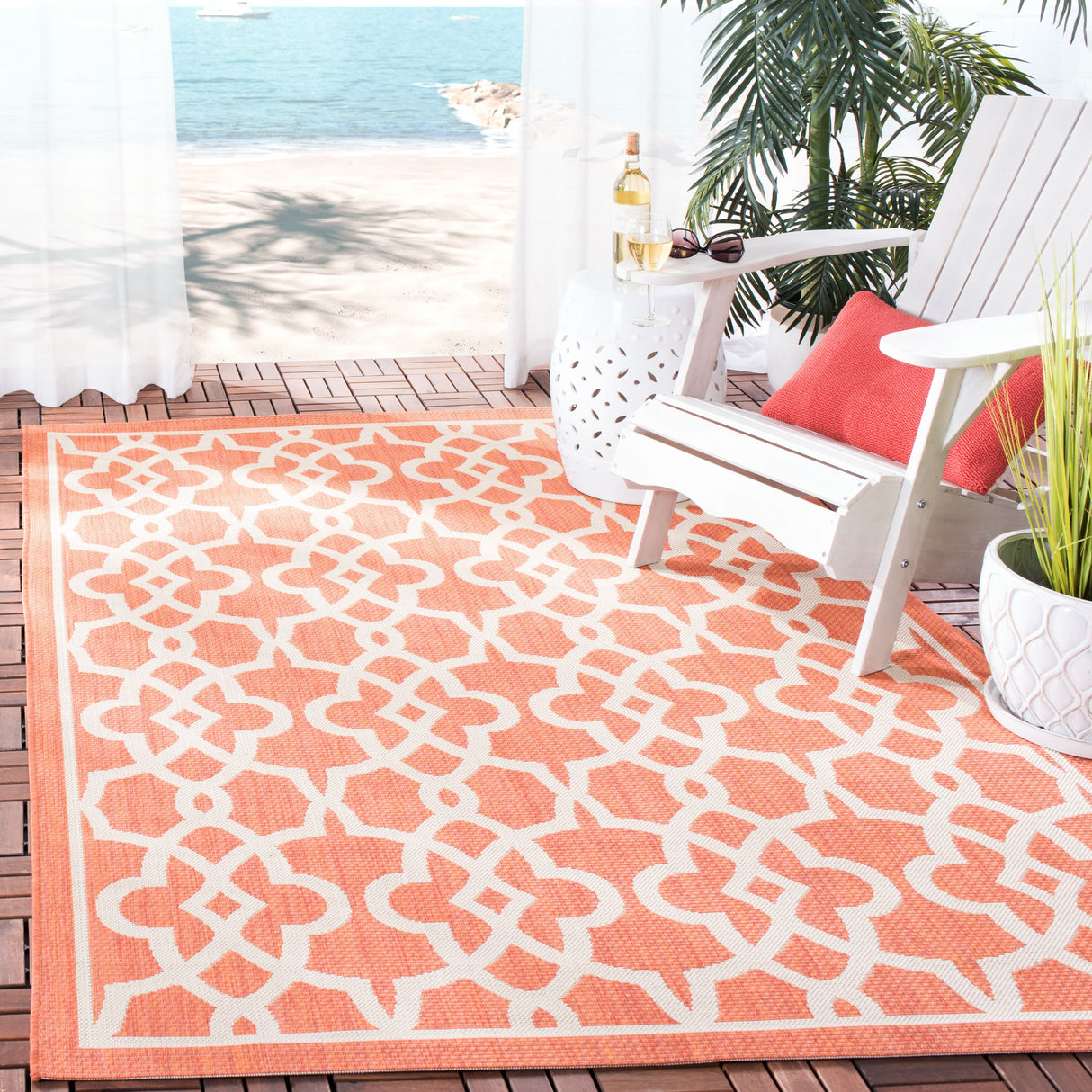 SAFAVIEH Courtyard Marline Indoor/ Outdoor Waterproof Patio Backyard Rug