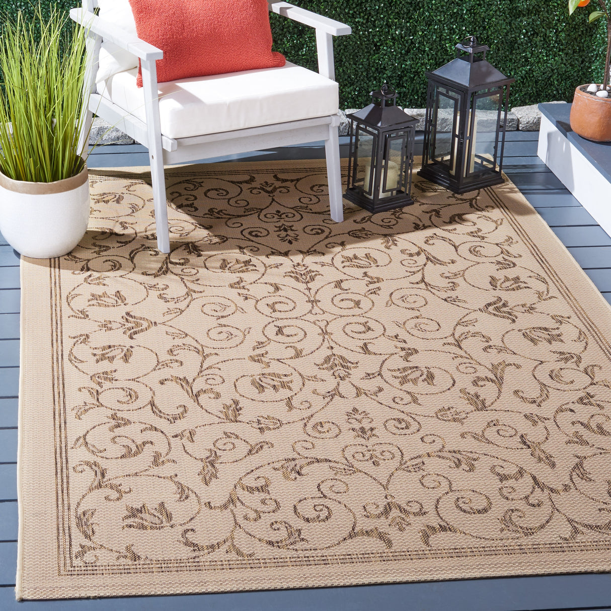 SAFAVIEH Courtyard Miljeta Indoor/ Outdoor Waterproof Patio Backyard Rug