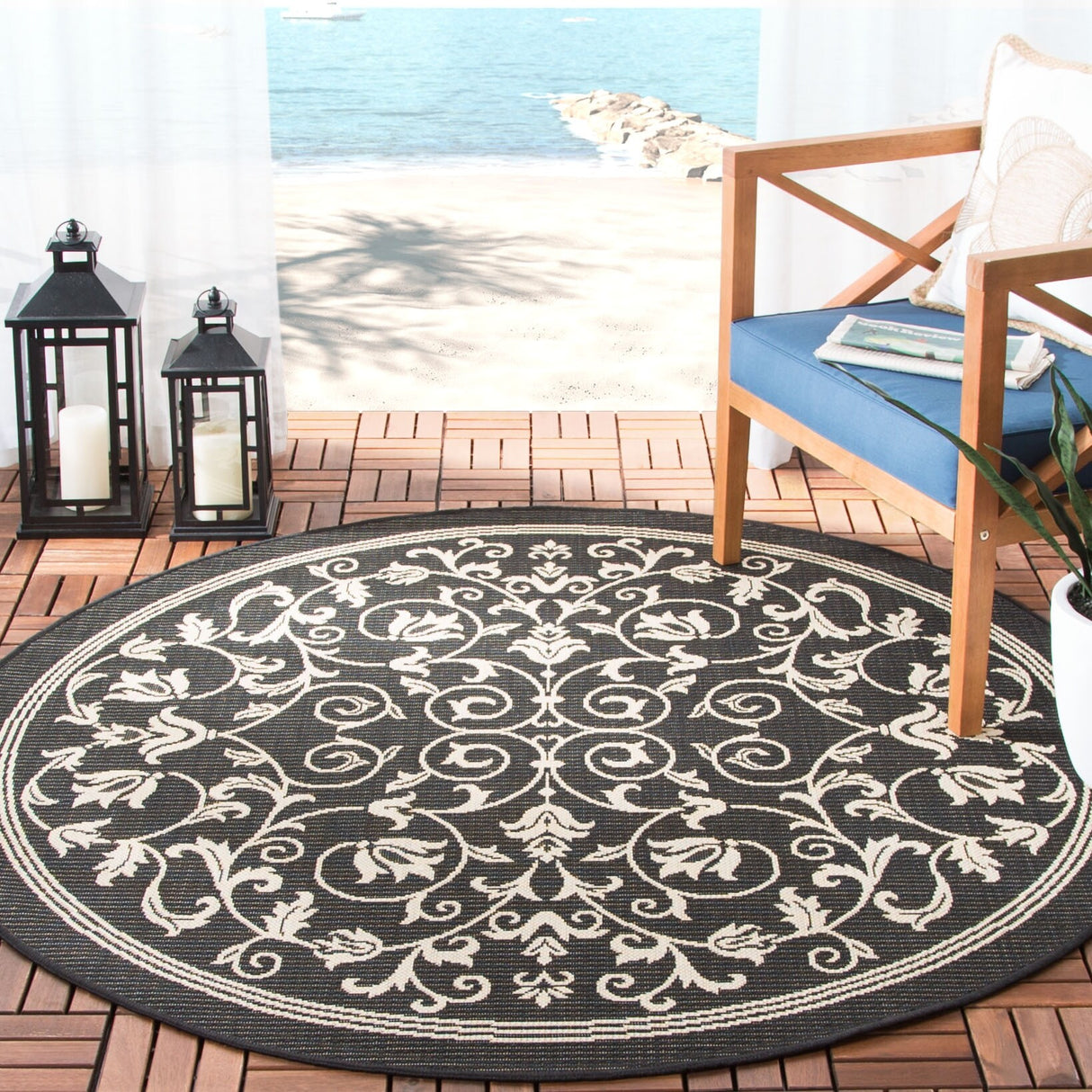 SAFAVIEH Courtyard Miljeta Indoor/ Outdoor Waterproof Patio Backyard Rug