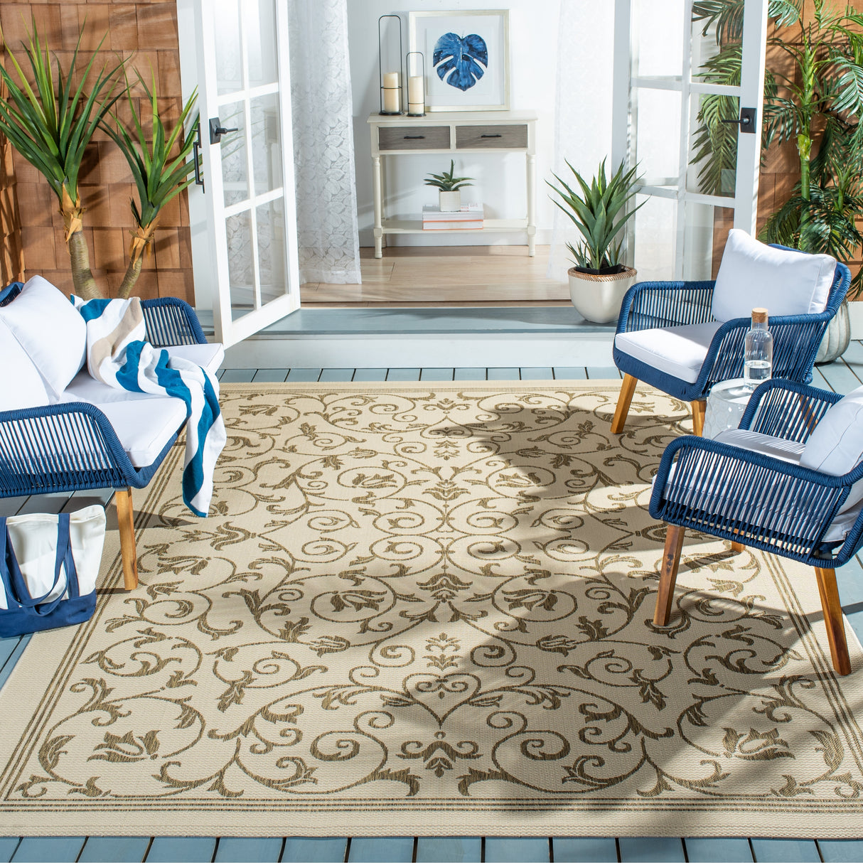 SAFAVIEH Courtyard Miljeta Indoor/ Outdoor Waterproof Patio Backyard Rug