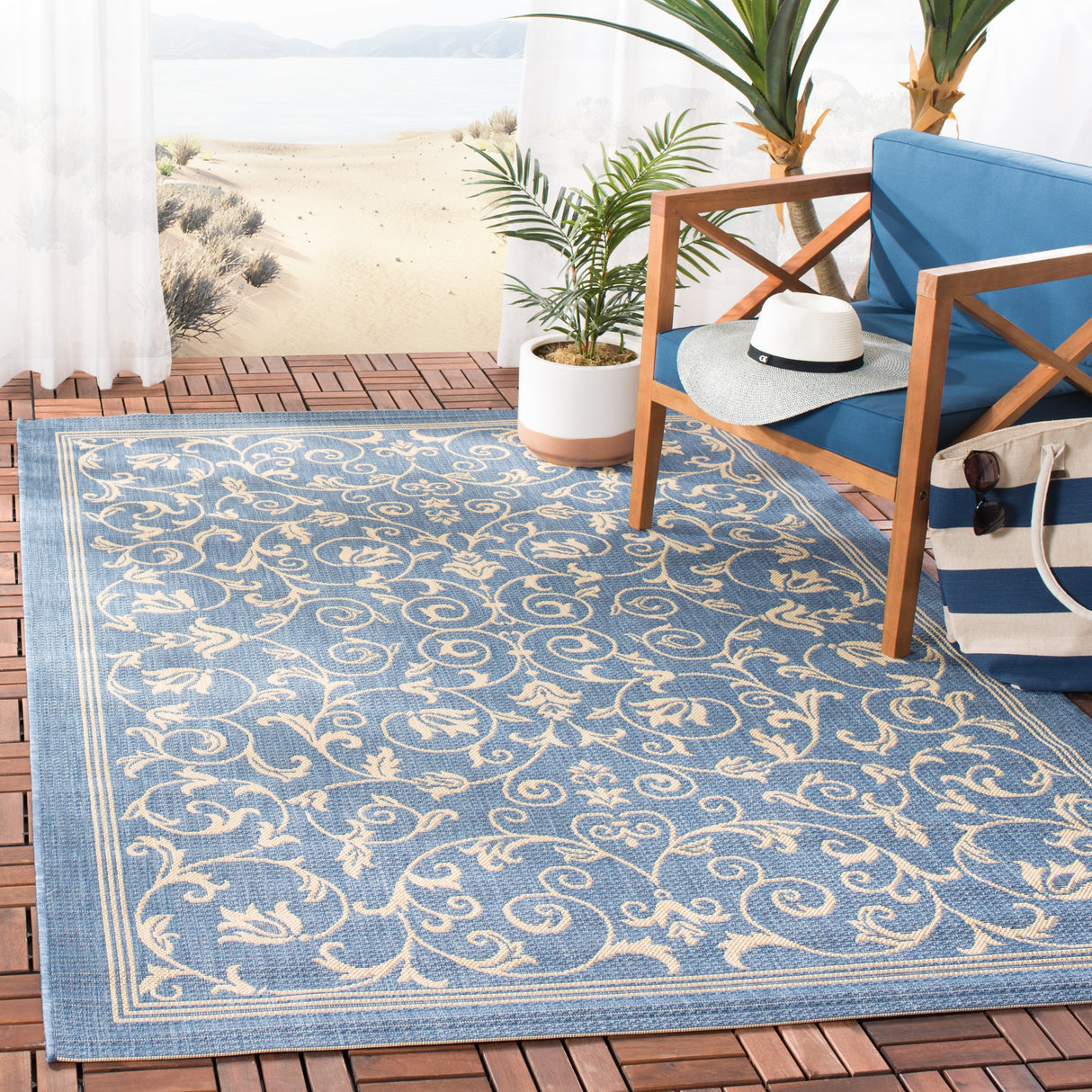 SAFAVIEH Courtyard Miljeta Indoor/ Outdoor Waterproof Patio Backyard Rug