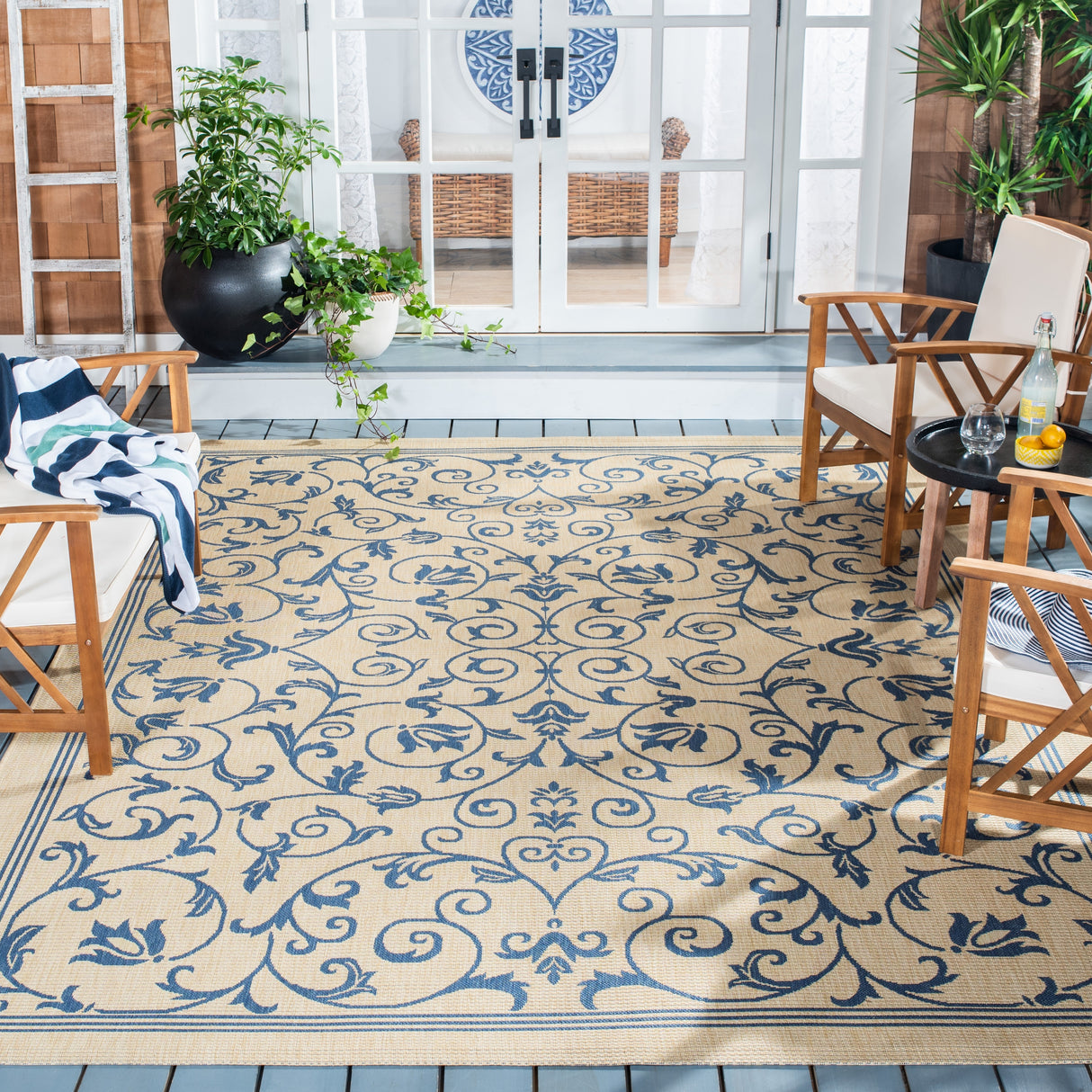 SAFAVIEH Courtyard Miljeta Indoor/ Outdoor Waterproof Patio Backyard Rug