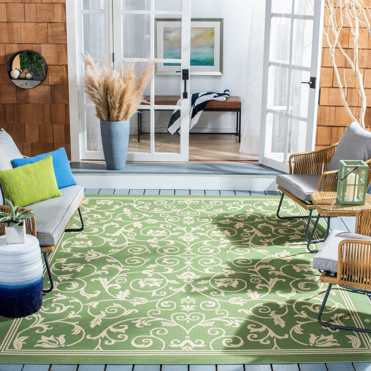 SAFAVIEH Courtyard Miljeta Indoor/ Outdoor Waterproof Patio Backyard Rug