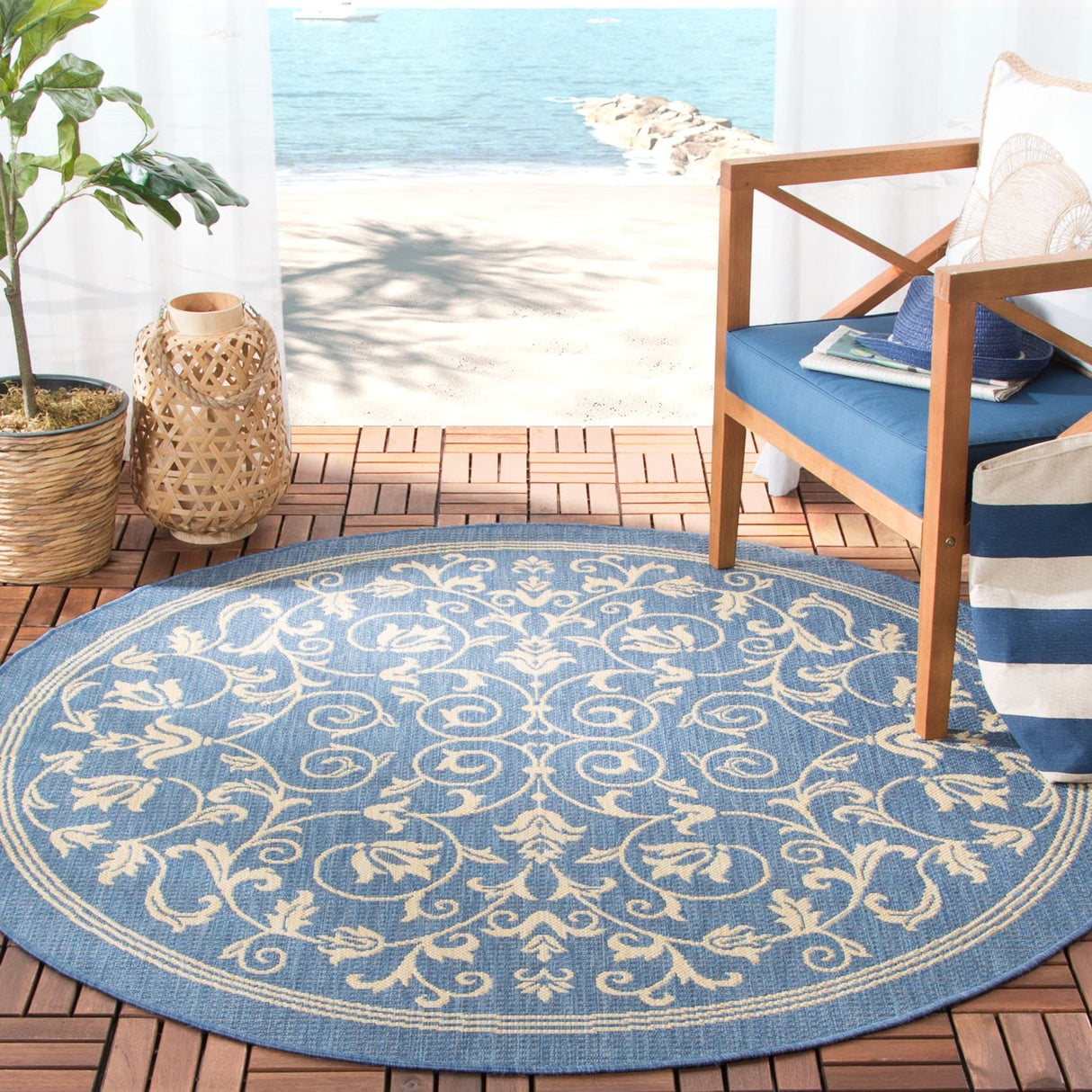 SAFAVIEH Courtyard Miljeta Indoor/ Outdoor Waterproof Patio Backyard Rug