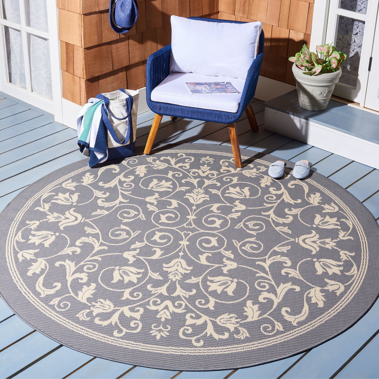 SAFAVIEH Courtyard Miljeta Indoor/ Outdoor Waterproof Patio Backyard Rug