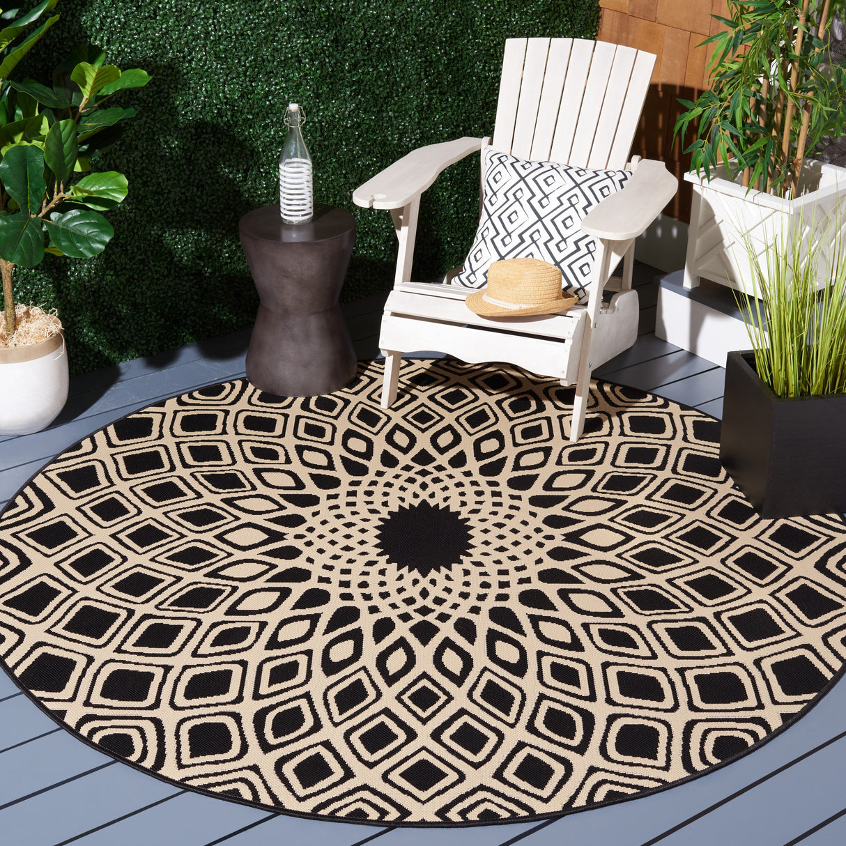 SAFAVIEH Courtyard Misako Indoor/ Outdoor Waterproof Patio Backyard Rug