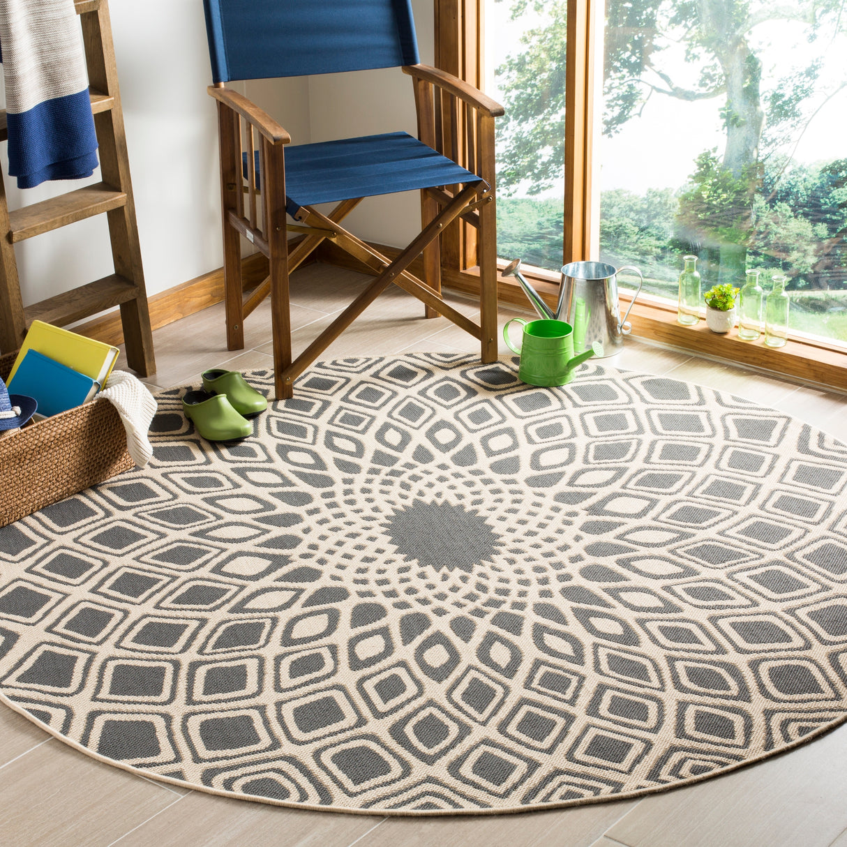 SAFAVIEH Courtyard Misako Indoor/ Outdoor Waterproof Patio Backyard Rug