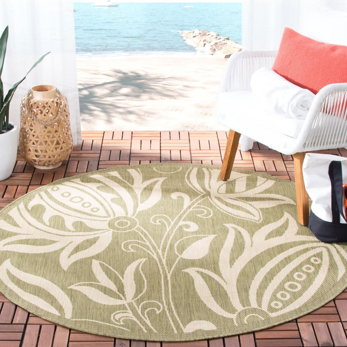 SAFAVIEH Courtyard Nasima Indoor/ Outdoor Patio Backyard Rug