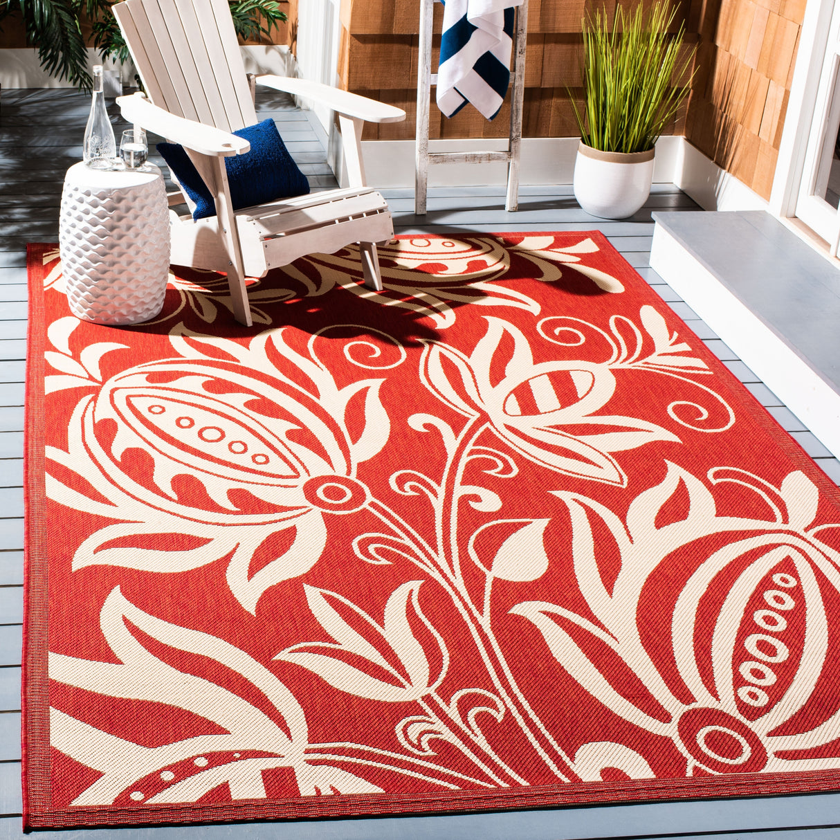 SAFAVIEH Courtyard Nasima Indoor/ Outdoor Patio Backyard Rug