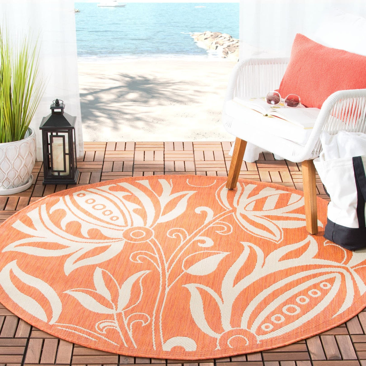 SAFAVIEH Courtyard Nasima Indoor/ Outdoor Patio Backyard Rug