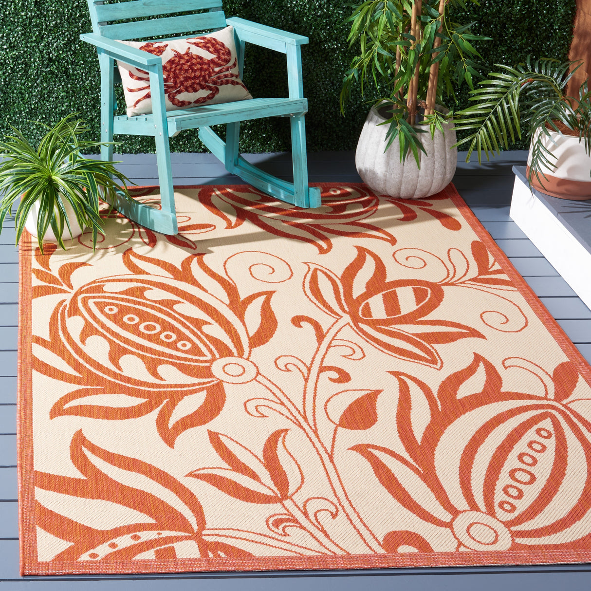 SAFAVIEH Courtyard Nasima Indoor/ Outdoor Patio Backyard Rug