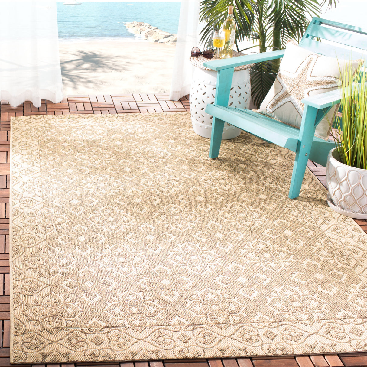 SAFAVIEH Courtyard Nejka Indoor/ Outdoor Waterproof Patio Backyard Rug