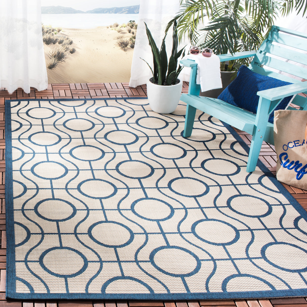 SAFAVIEH Courtyard Pazia Indoor/ Outdoor Waterproof Patio Backyard Rug