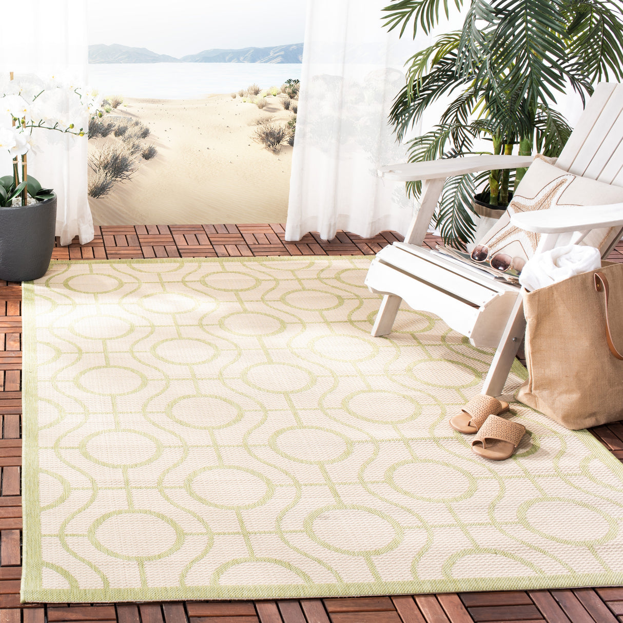 SAFAVIEH Courtyard Pazia Indoor/ Outdoor Waterproof Patio Backyard Rug