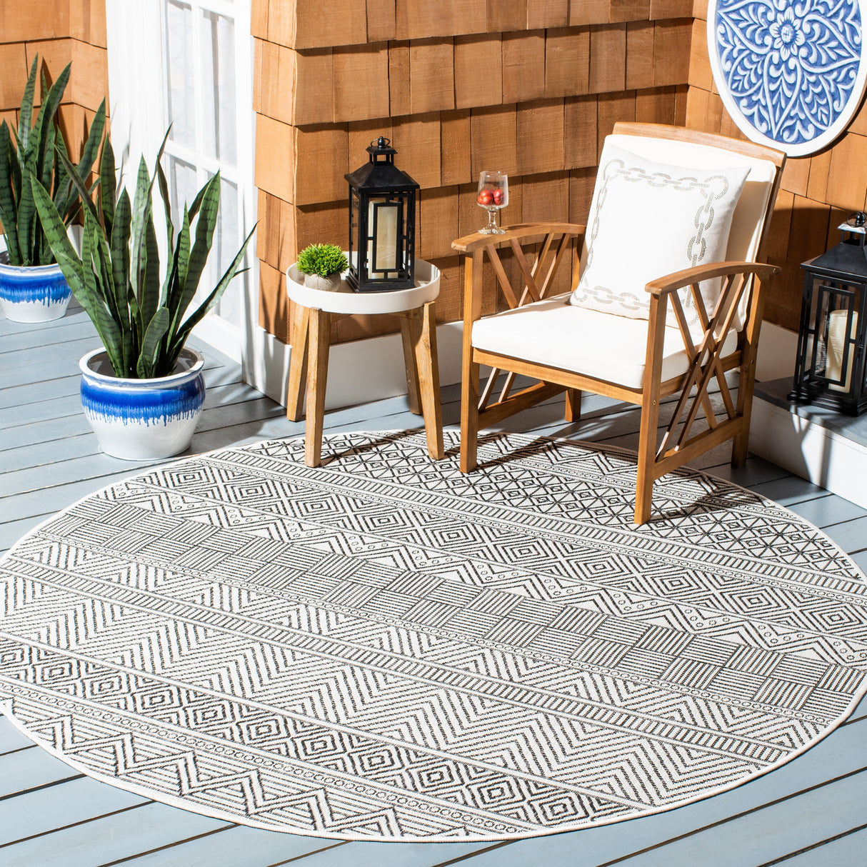 SAFAVIEH Courtyard Rozenn Indoor/ Outdoor Waterproof Patio Backyard Rug