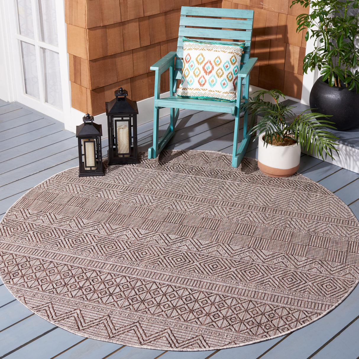 SAFAVIEH Courtyard Rozenn Indoor/ Outdoor Waterproof Patio Backyard Rug