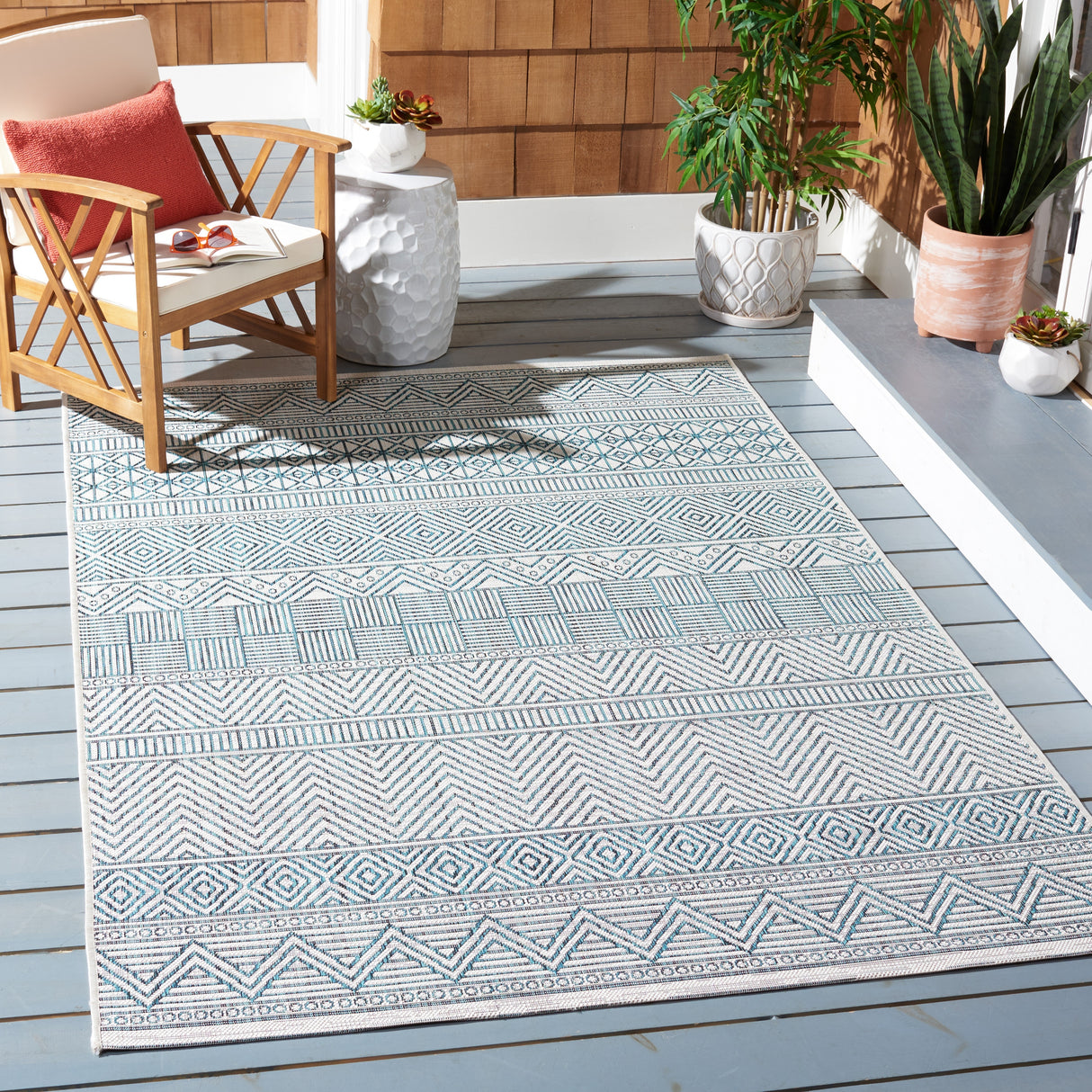 SAFAVIEH Courtyard Rozenn Indoor/ Outdoor Waterproof Patio Backyard Rug