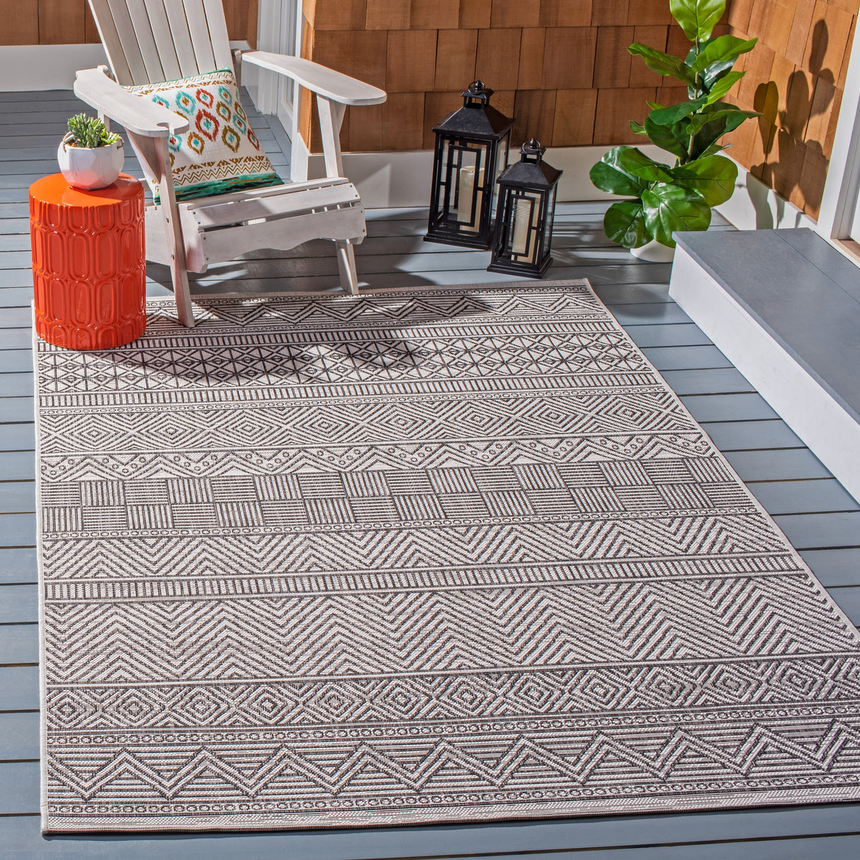 SAFAVIEH Courtyard Rozenn Indoor/ Outdoor Waterproof Patio Backyard Rug