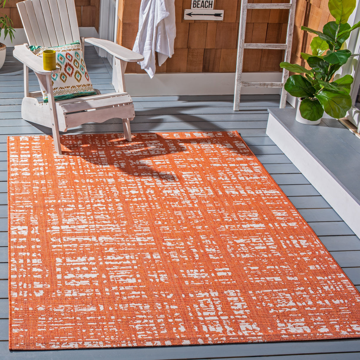 SAFAVIEH Courtyard Rufine Crosshatch Indoor/ Outdoor Waterproof Rug