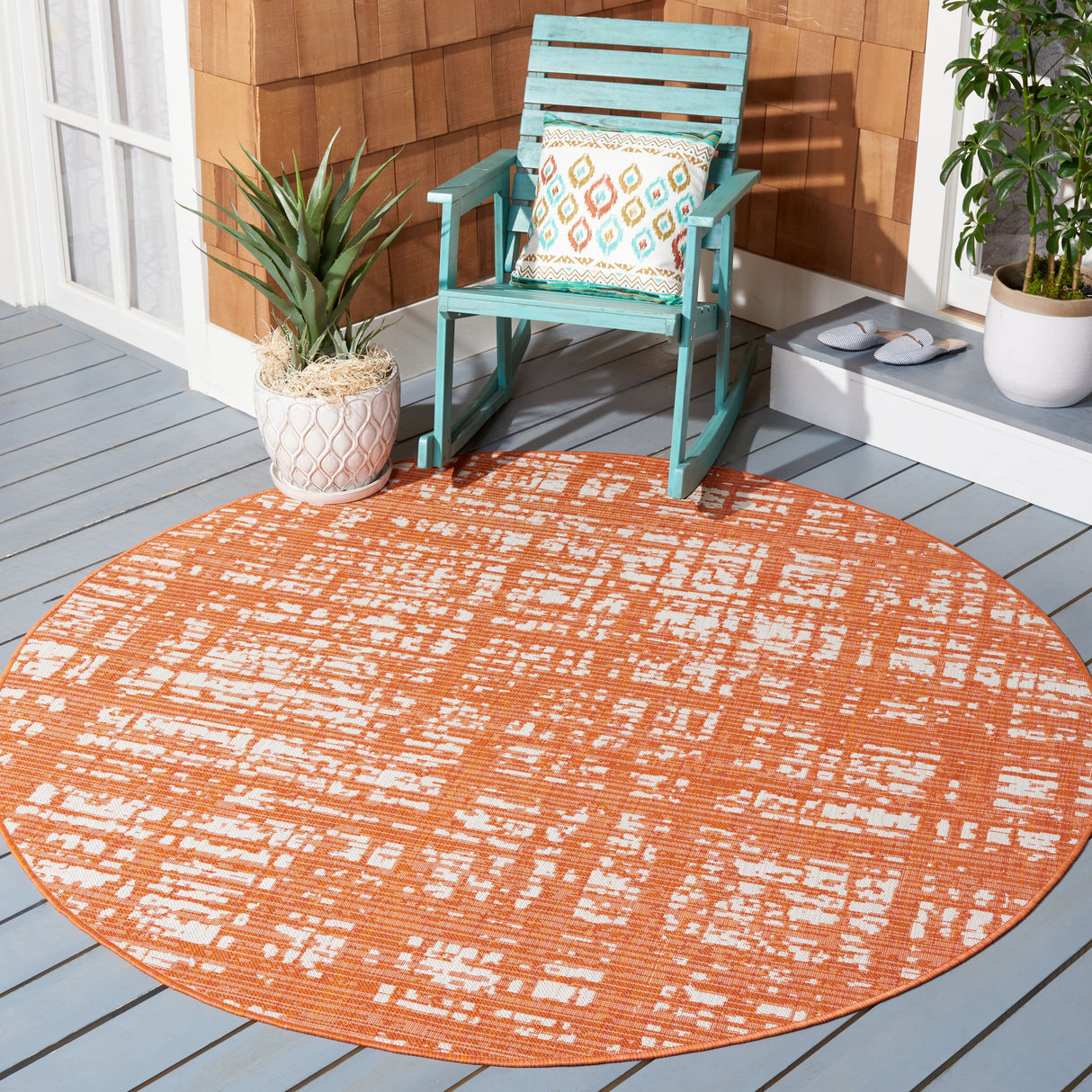 SAFAVIEH Courtyard Rufine Crosshatch Indoor/ Outdoor Waterproof Rug