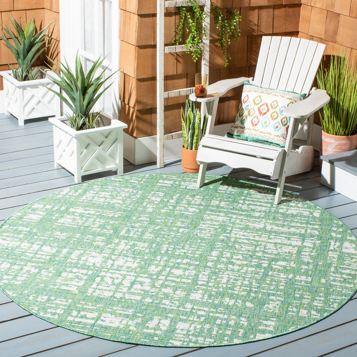 SAFAVIEH Courtyard Rufine Crosshatch Indoor/ Outdoor Waterproof Rug