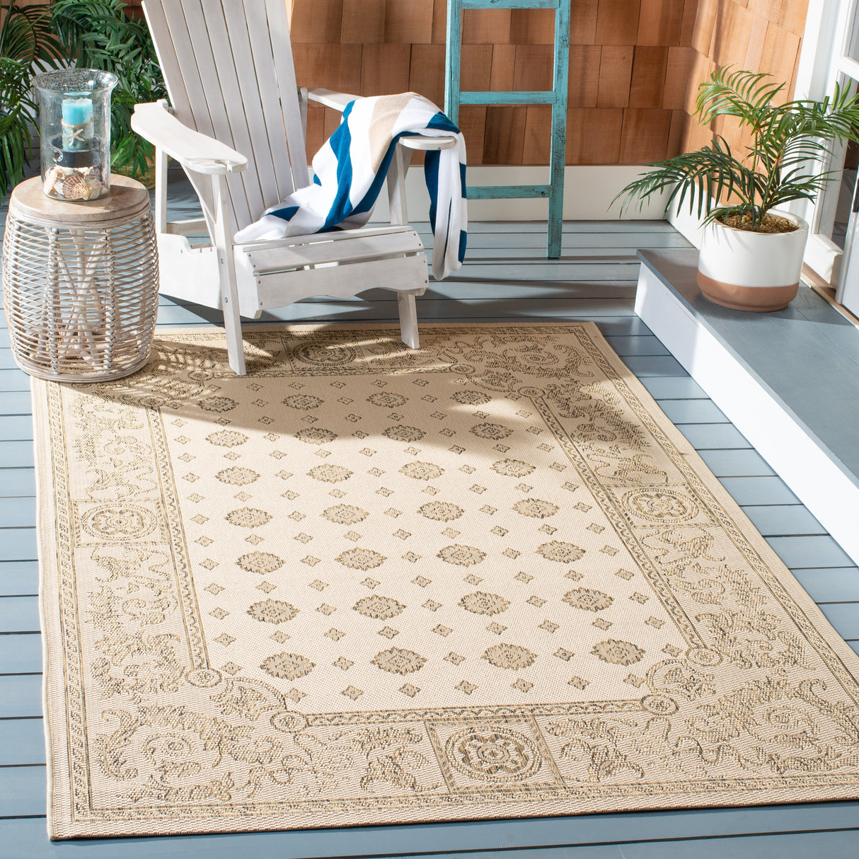 SAFAVIEH Courtyard Steve Indoor/ Outdoor Waterproof Patio Backyard Rug