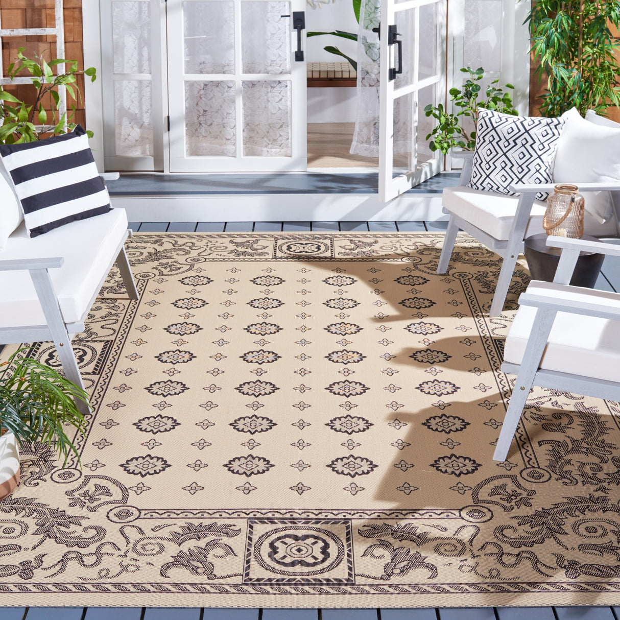 SAFAVIEH Courtyard Steve Indoor/ Outdoor Waterproof Patio Backyard Rug