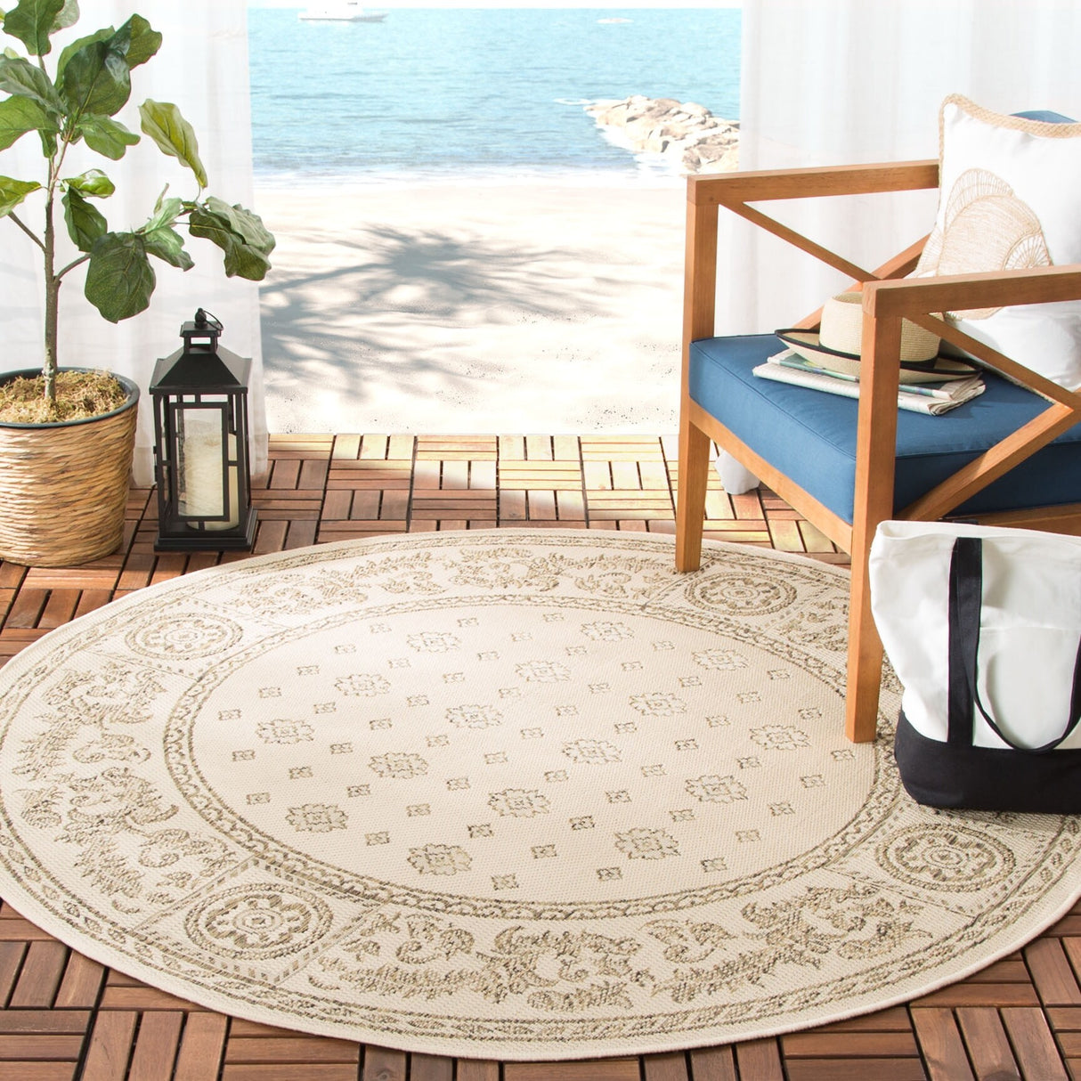 SAFAVIEH Courtyard Steve Indoor/ Outdoor Waterproof Patio Backyard Rug