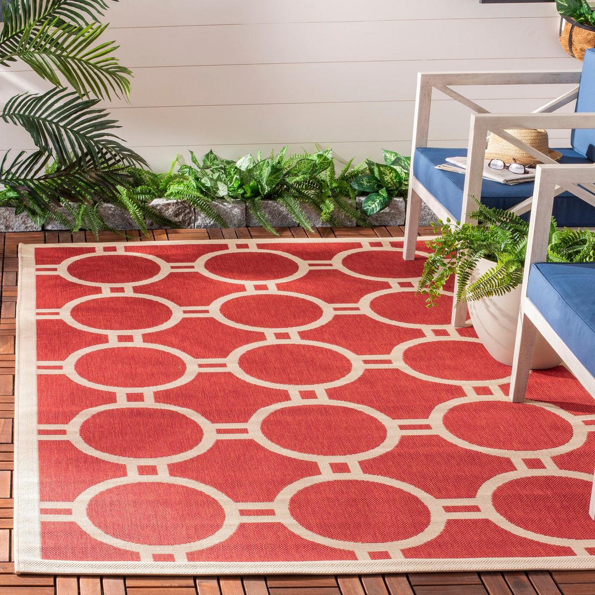 SAFAVIEH Courtyard Sweta Indoor/ Outdoor Waterproof Patio Backyard Rug