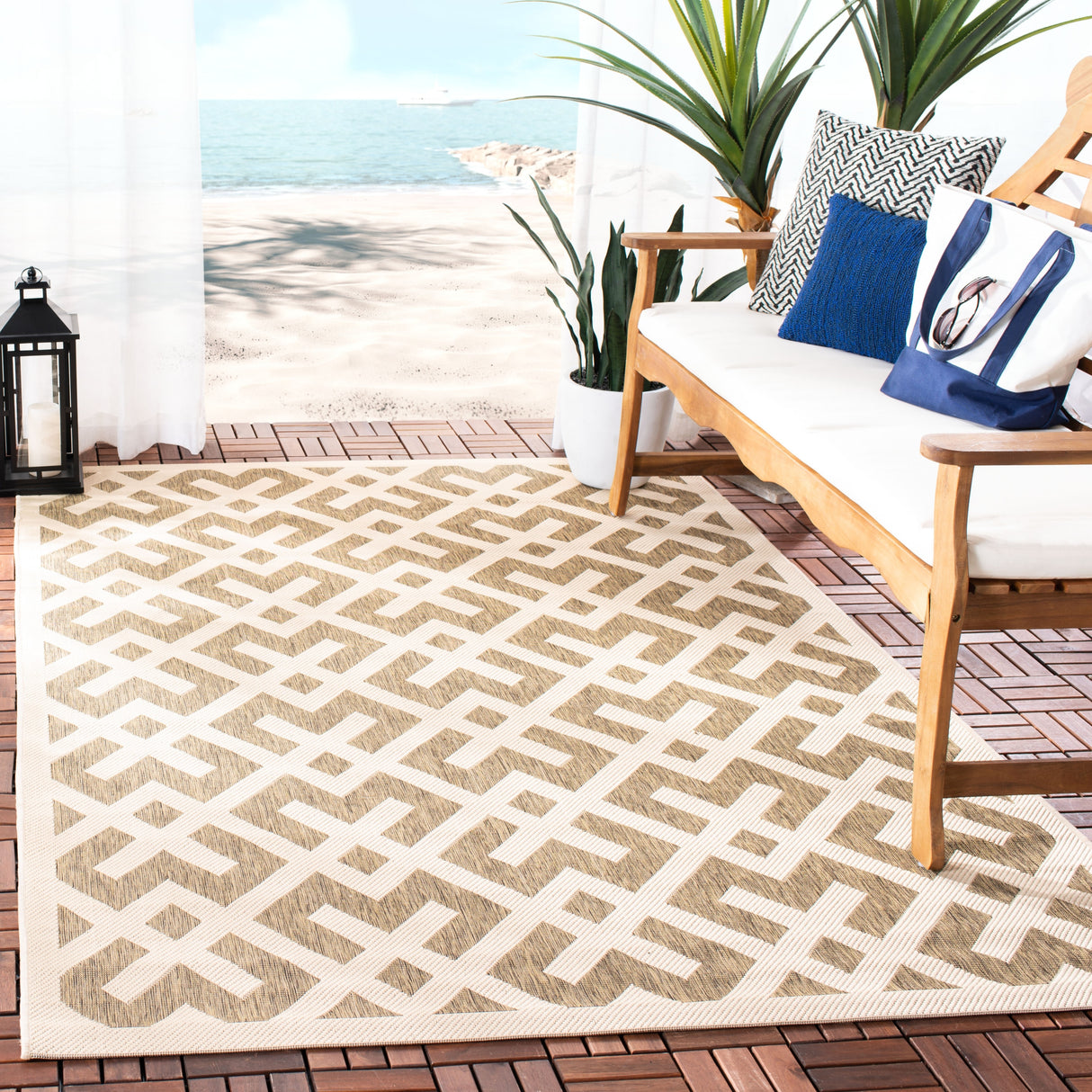 SAFAVIEH Courtyard Sytske Indoor/ Outdoor Waterproof Patio Backyard Rug