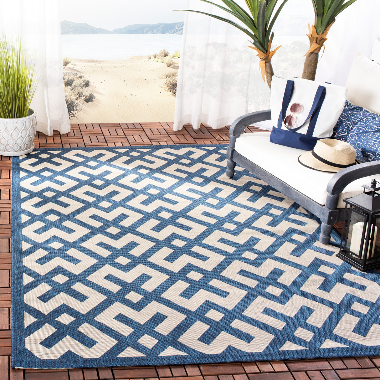 SAFAVIEH Courtyard Sytske Indoor/ Outdoor Waterproof Patio Backyard Rug