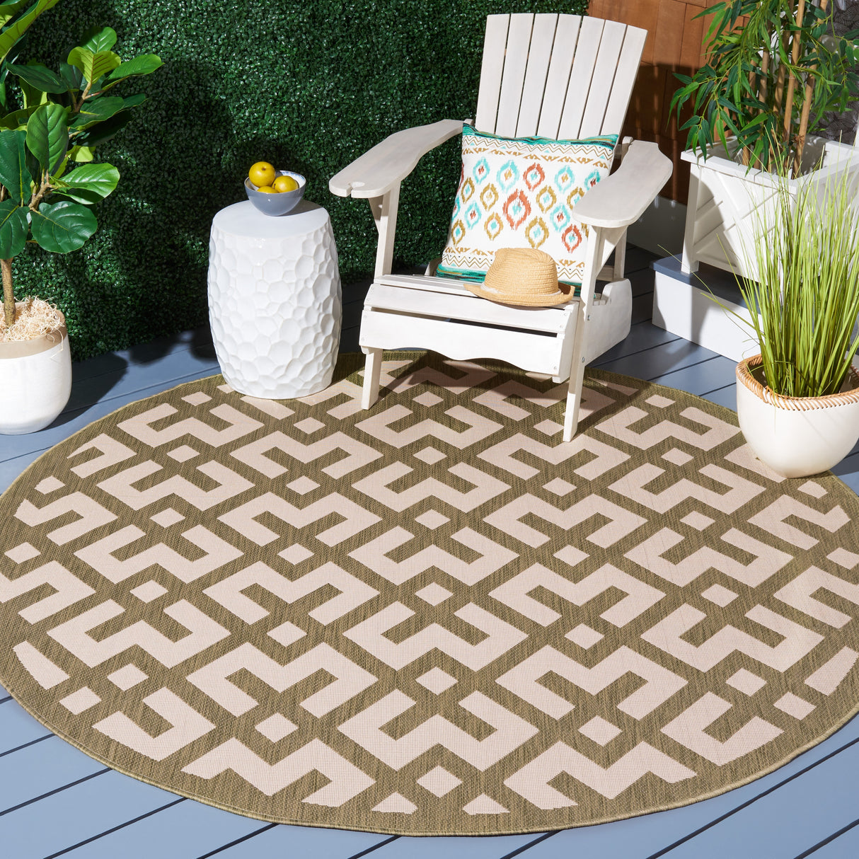 SAFAVIEH Courtyard Sytske Indoor/ Outdoor Waterproof Patio Backyard Rug