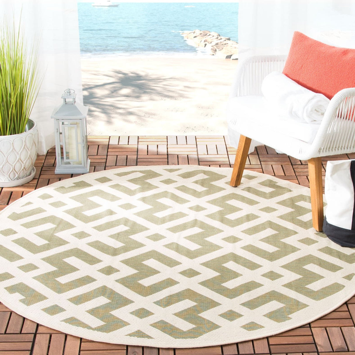 SAFAVIEH Courtyard Sytske Indoor/ Outdoor Waterproof Patio Backyard Rug