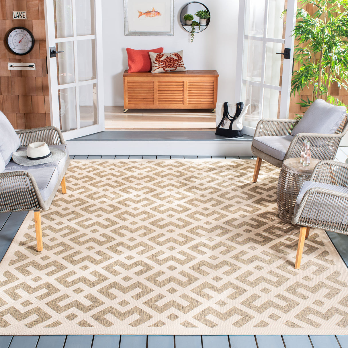 SAFAVIEH Courtyard Sytske Indoor/ Outdoor Waterproof Patio Backyard Rug