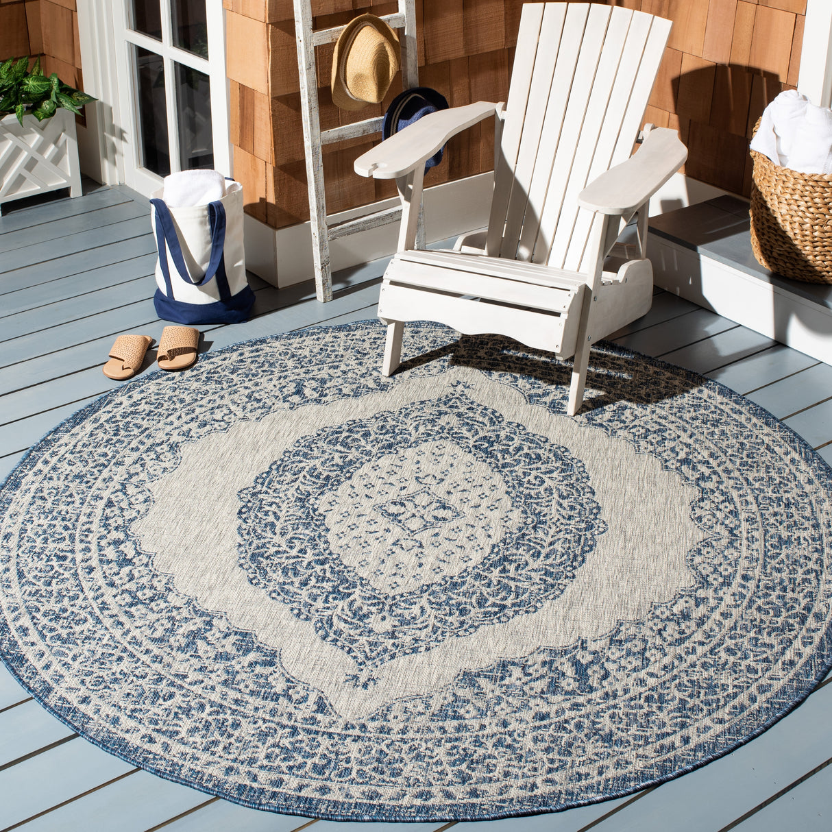 SAFAVIEH Courtyard Thoma Medallion Indoor/ Outdoor Waterproof Patio Backyard Rug