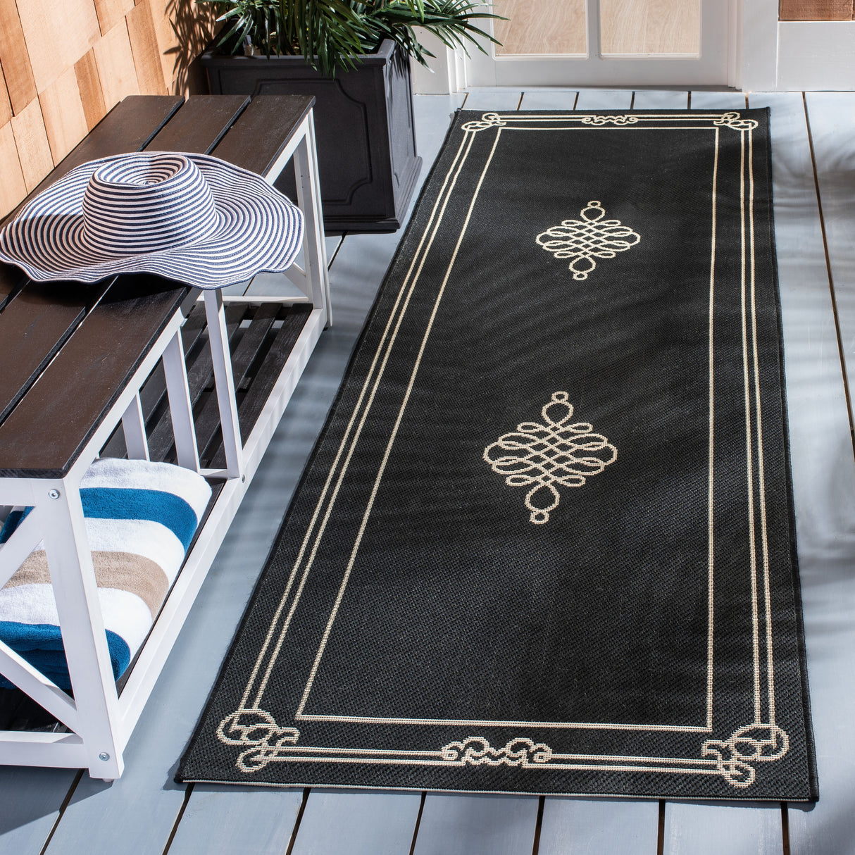 SAFAVIEH Courtyard Vasudha Indoor/ Outdoor Waterproof Patio Backyard Rug