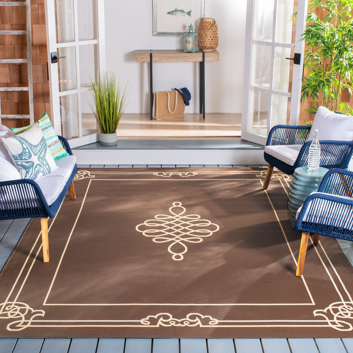 SAFAVIEH Courtyard Vasudha Indoor/ Outdoor Waterproof Patio Backyard Rug